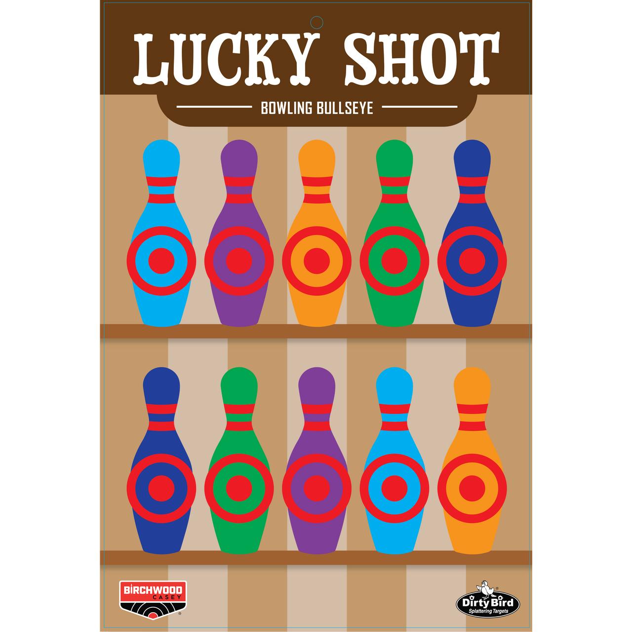 Birchwood Casey Dirty Bird "Lucky Shot" Bowling Pins Target 12"x18" 6/ct