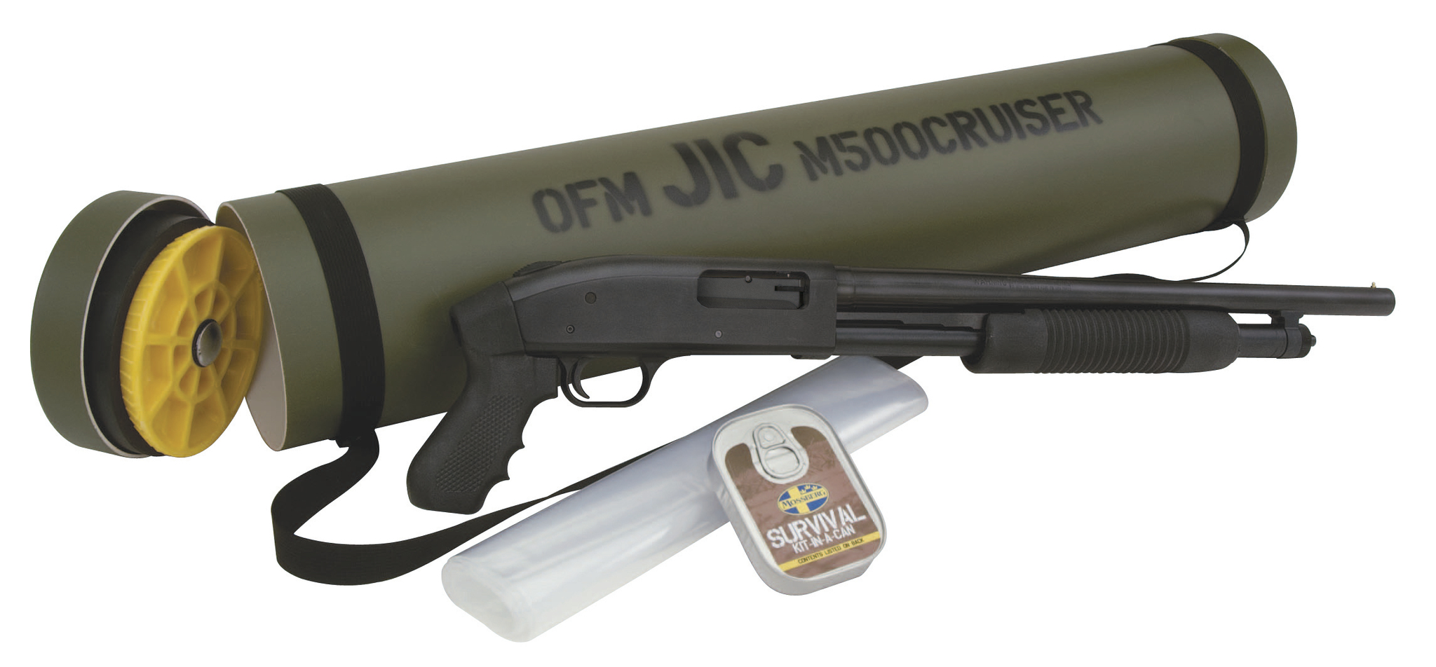 MOSSBERG 500 JIC PISTOL GRP, 12G 18.5" 5RD BLK, KIT IN A CAN