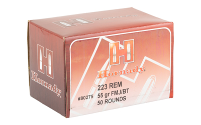 HORNADY CUSTOM 223 REM 55GR FMJ 50RD BX 500RD CASE