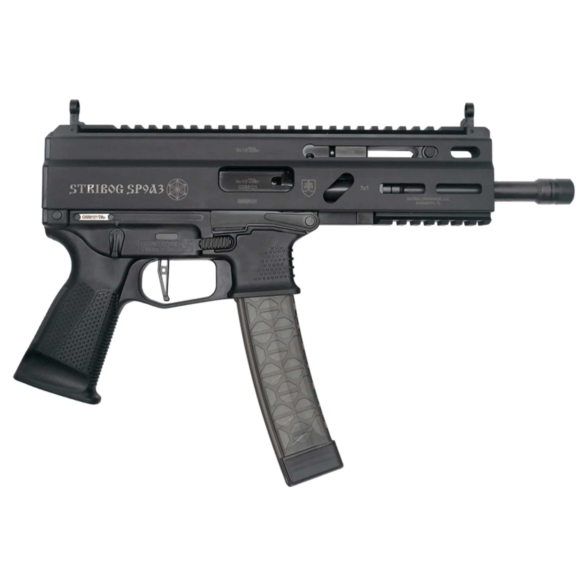 Global Ordnance Grand Power Stribog SP9A3 Handgun 9mm Luger 30rd Magazines(3) 8" Barrel