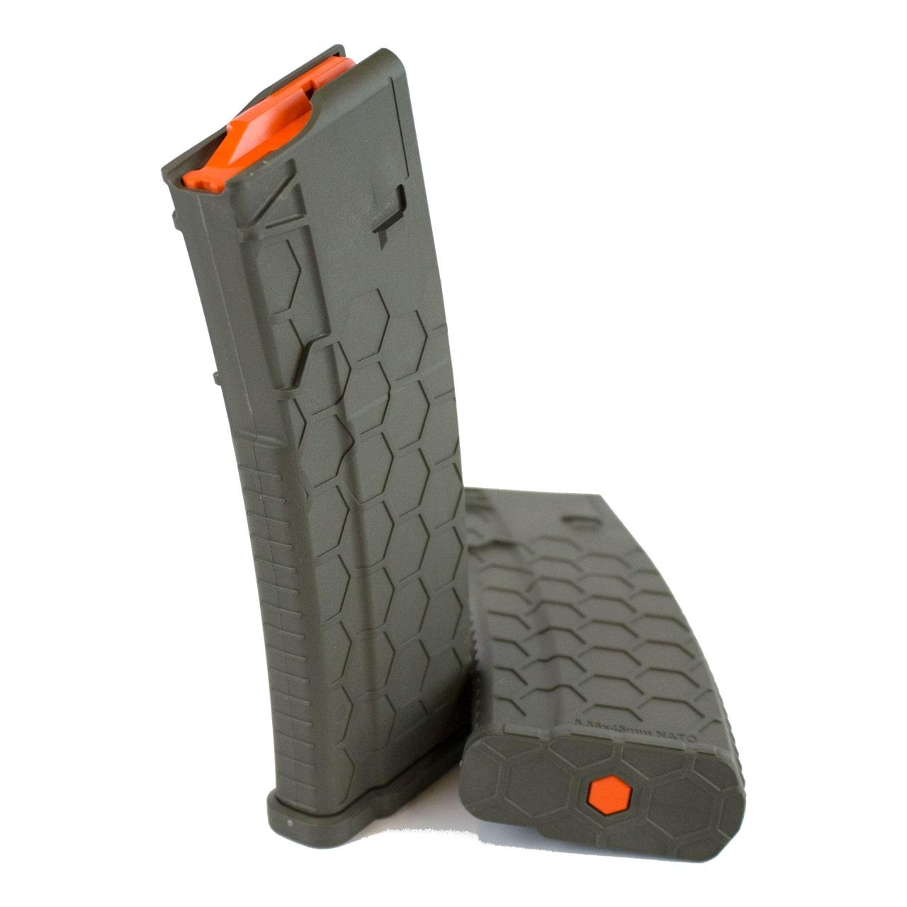 HEXMAG Sentry Hexmag Series 2 AR-15/M4/M16 Rifle Magazine OD Green with Orange Follower .223/5.56x45mm 30/rd