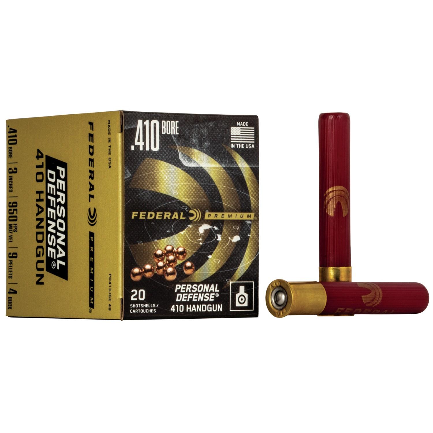 Federal Premium Personal Defense Shotshells .410 ga 3" 9 plts #4B 950 fps 20/ct