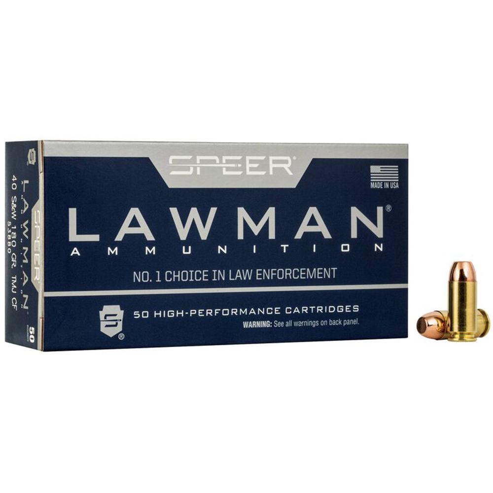 Cci Speer Lawman Cleanfire Handgun Ammunition .40 S&W 180gr TMJ 1000 fps 50/ct