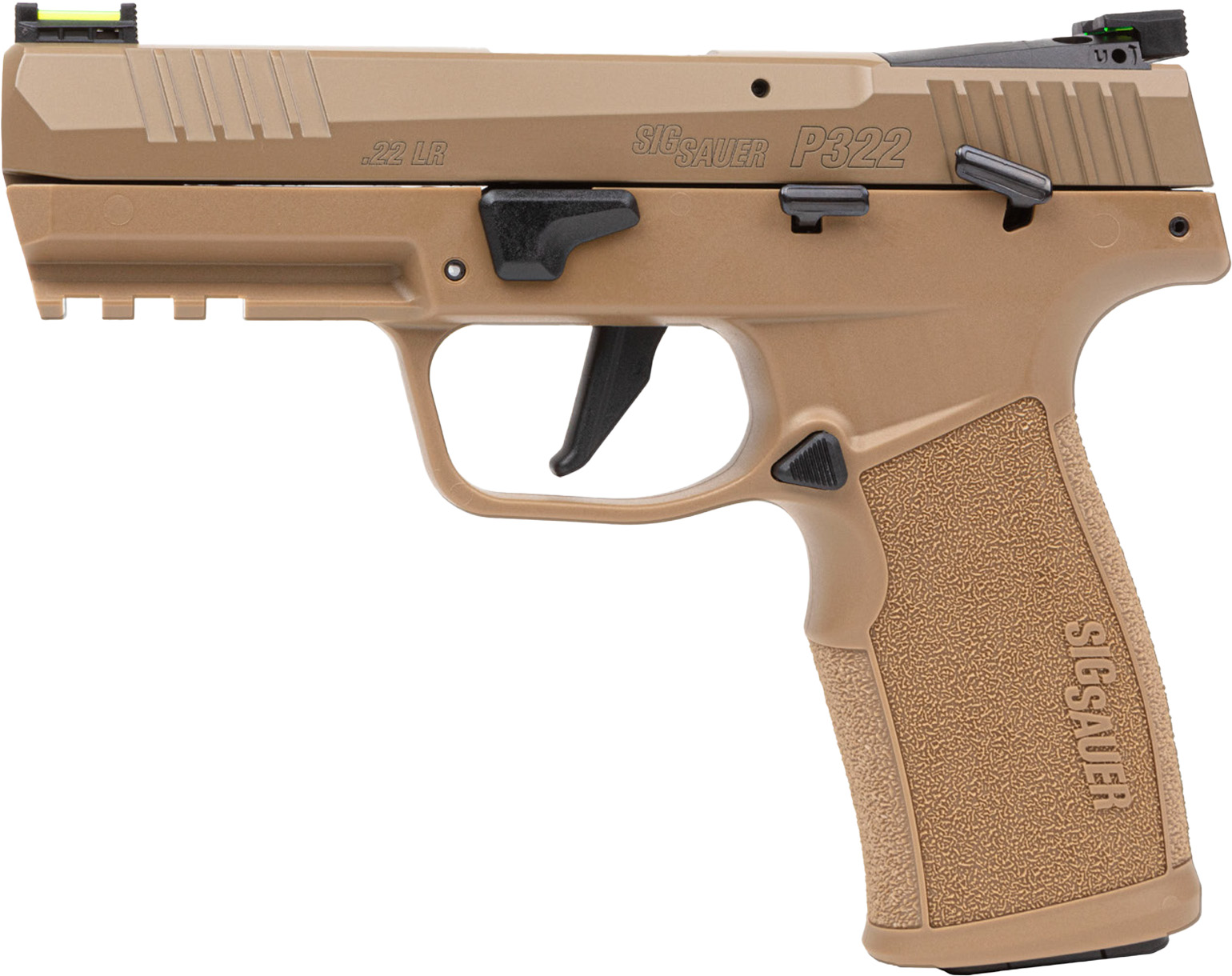 Sig Sauer P322 Coyote Handgun .22 LR 20rd Magazines(2) 4" Barrel Fiber Optic Sights Optic Ready