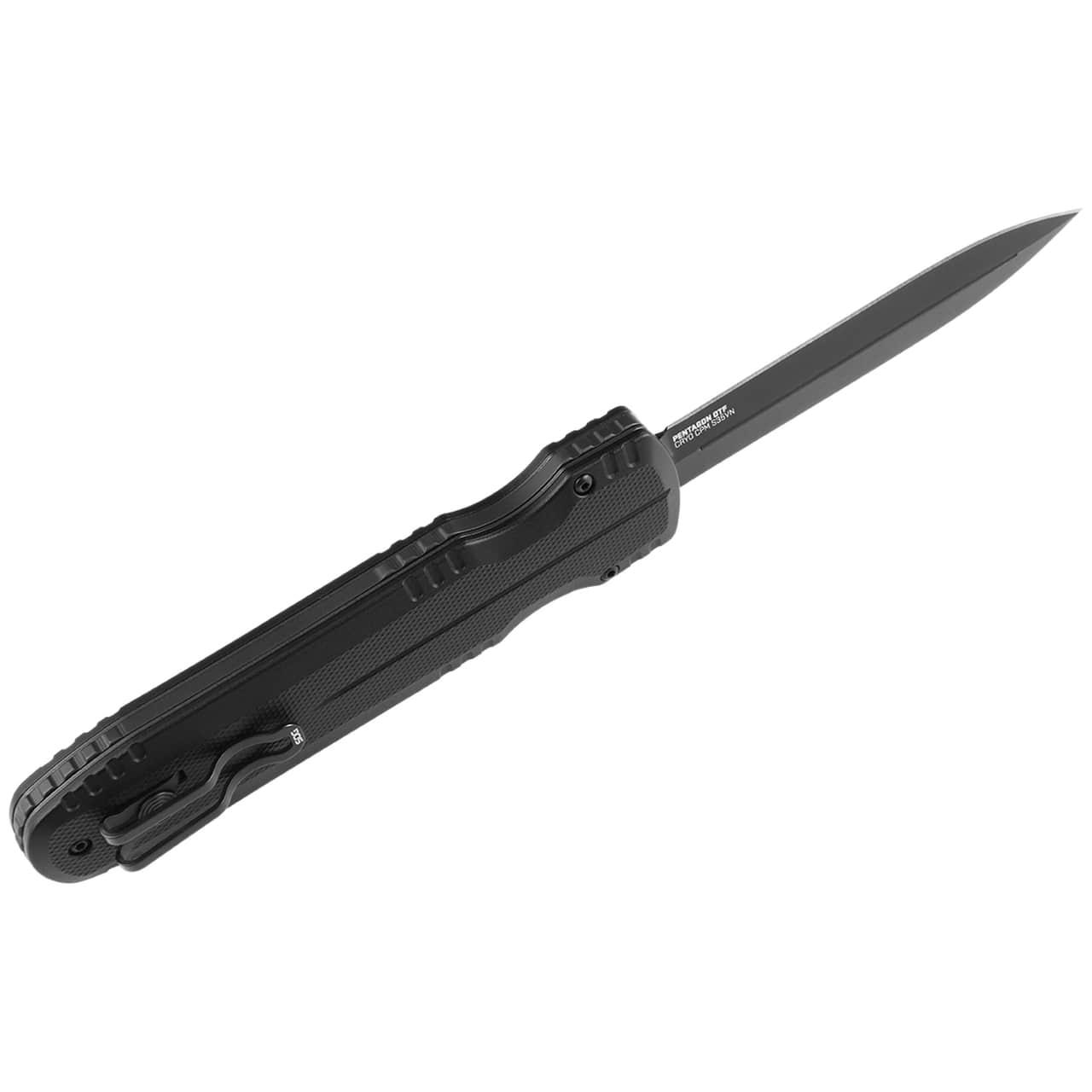 SOG Pentagon OTF Blackout Knife 3.79" Blade Black