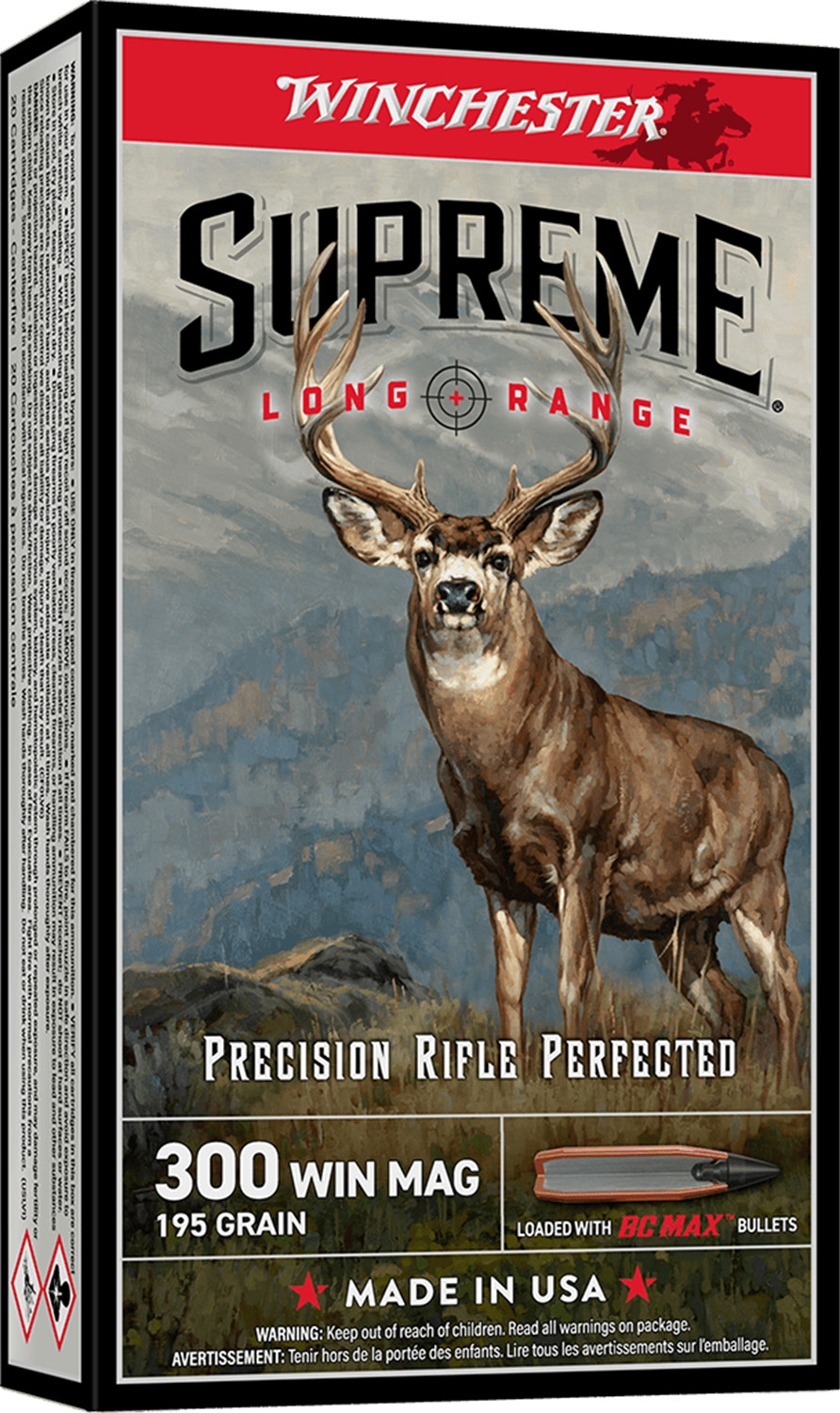 Winchester Supreme Long Range Rifle Ammunition .300 Win Mag 195gr PT 2900 fps 20/ct