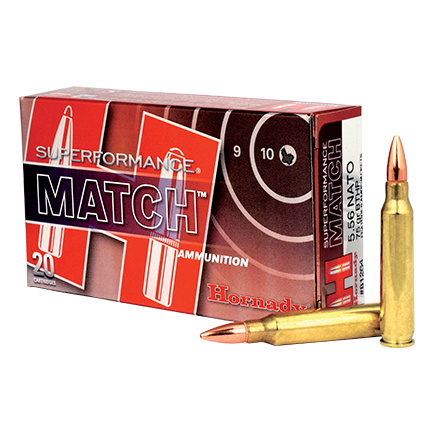 Hornady Superformance Rifle Ammunition 5.56X45 NATO 75 gr BTHP 2910 fps 20/ct