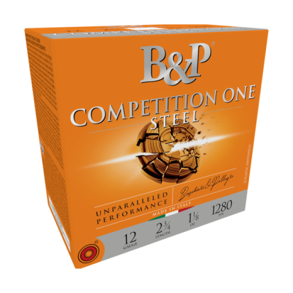 Baschiere & Pellagri USA Inc. B&P Competition One Steel Shot Shotshells 12 ga. 2-3/4" 1-1/8 oz 1280 fps #7.5 25/ct