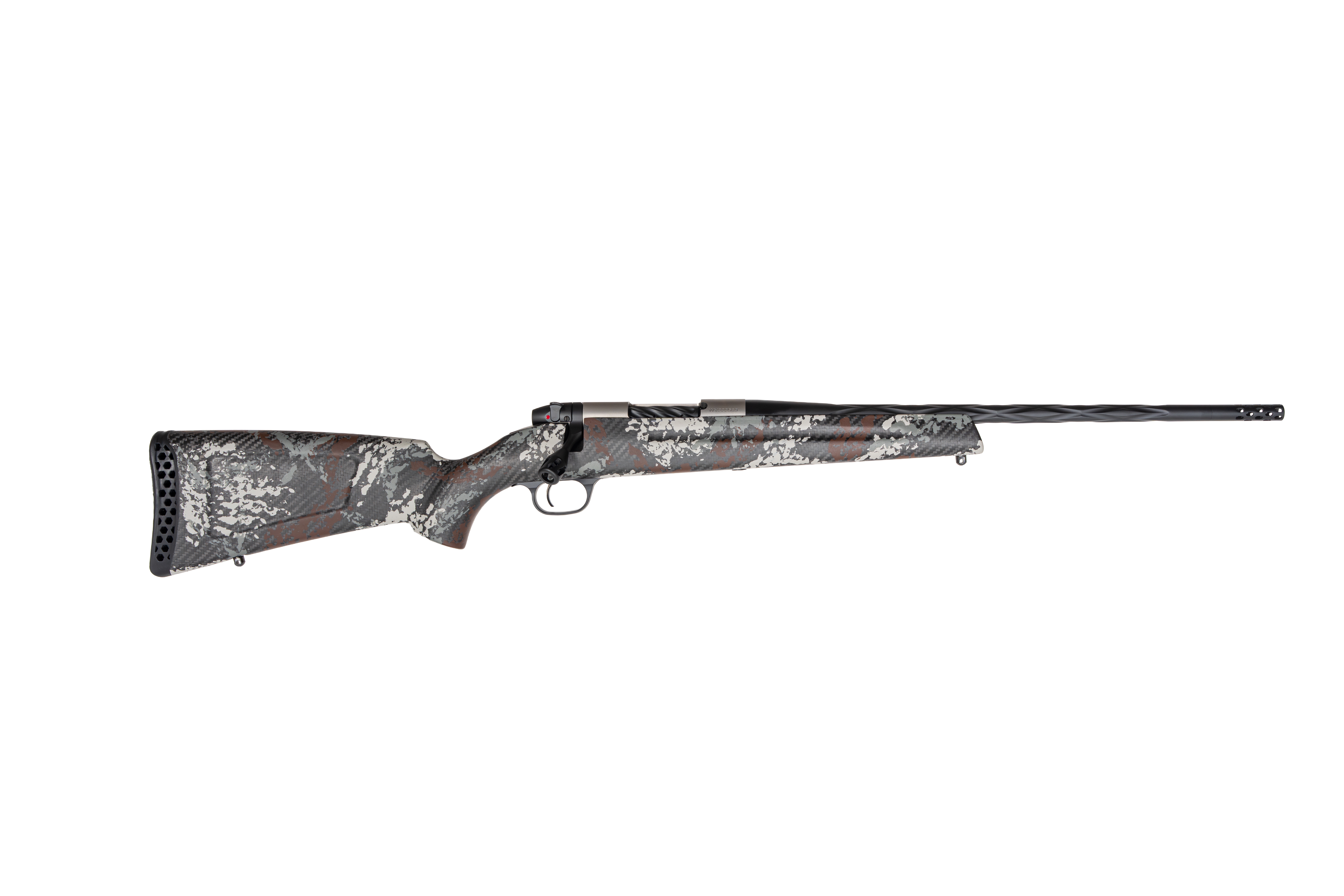 Weatherby Mark V Backcountry Capra Rifle .240 Wby Mag 2rd Capacity 21" 1/2x28 Barrel with 2" Muzzle Brake Grey Brown