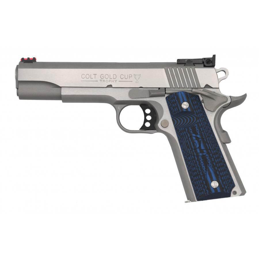 Colt Gold Cup Handgun 38 Super 8rd Magazine 5" Barrel Stainless Finish G10 Grips