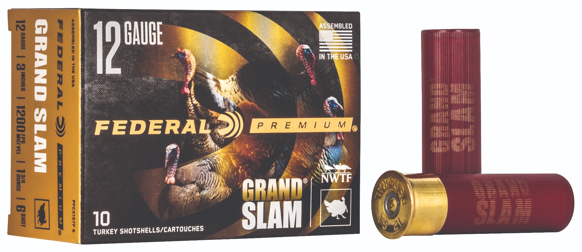 Federal Grand Slam Shotshell 12ga 3" 1-3/4oz 1200 fps #6 10/ct