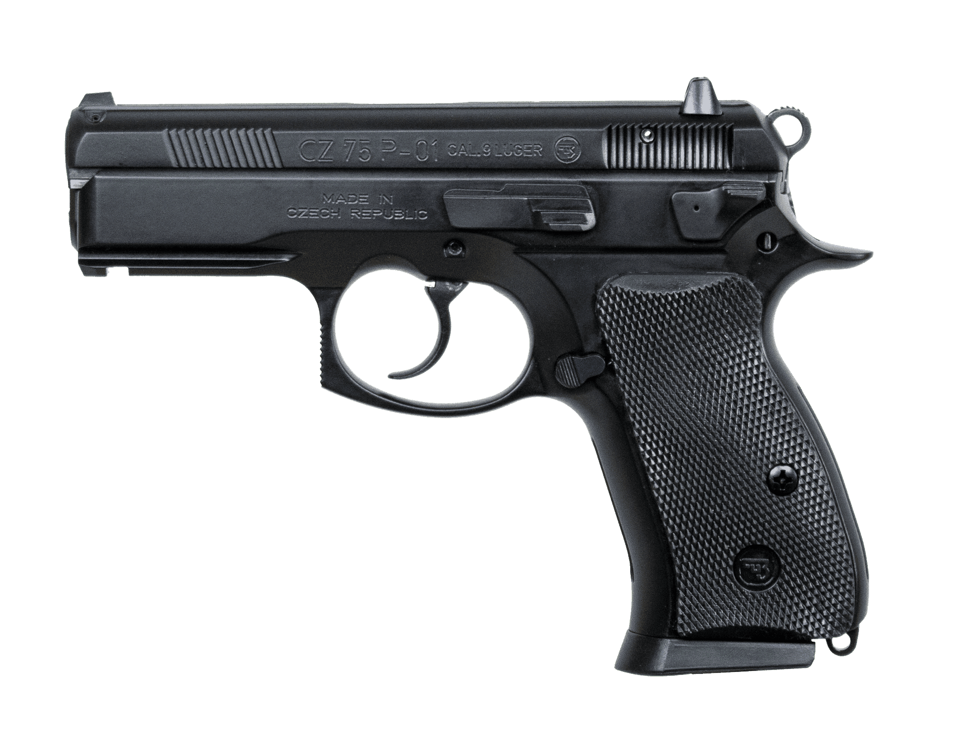 CZ 75 P-01 9MM PISTOL BLACK FIXED SIGHTS DECOCKER 2-10RD MAGS