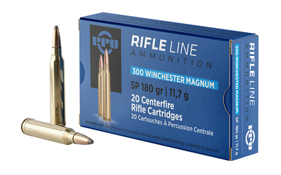 TRZ Trading Inc. PPU Rifle Ammunition .300 Win Mag 180 gr SP 3250 fps 20/ct