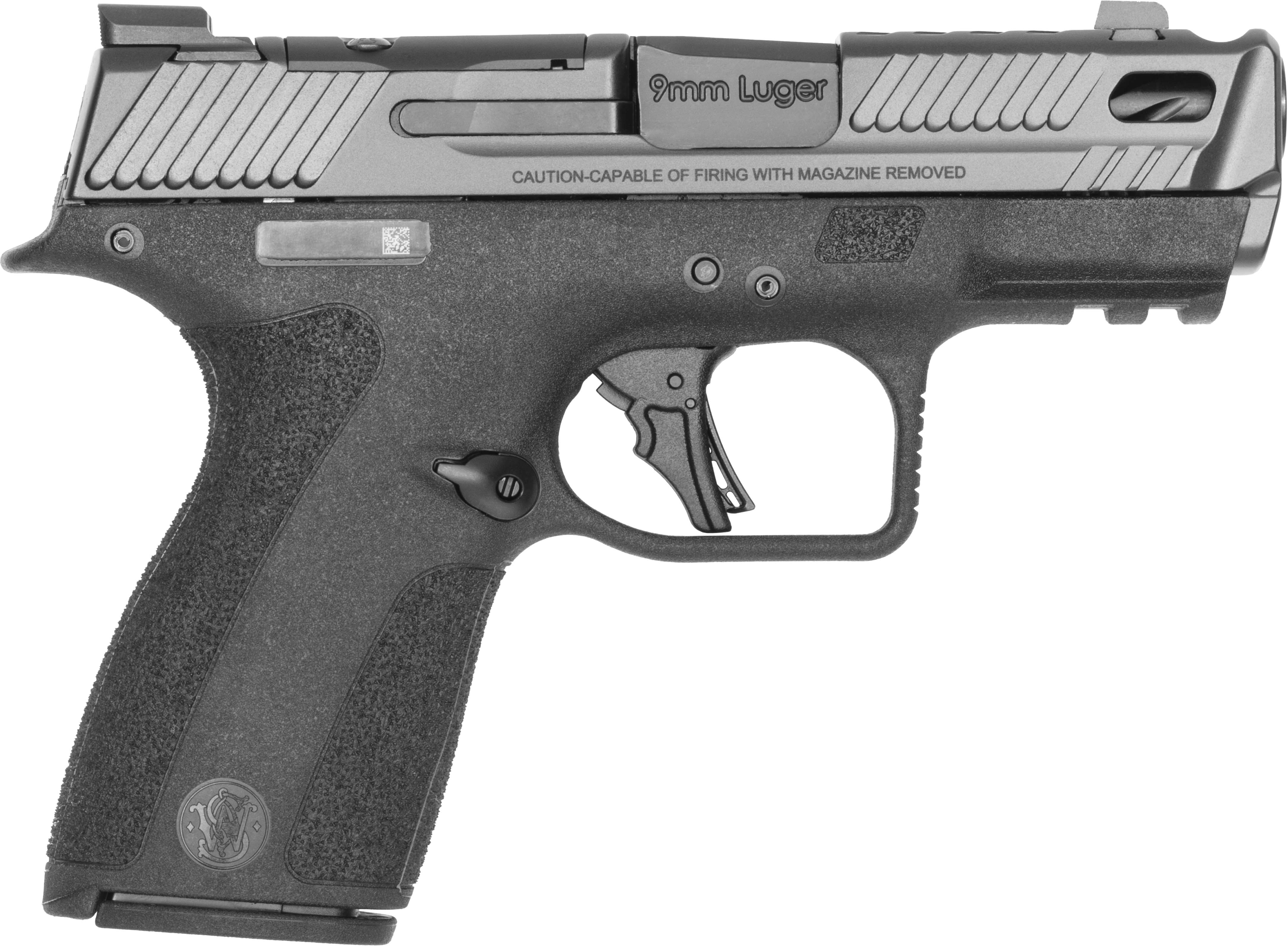 Smith & Wesson Inc. S&W PC M&P 9 Shield X Carry Comp Handgun 9mm Luger 13(1)&15(1)rd Magazines 3.6" Comp Barrel Thumb Safety Black