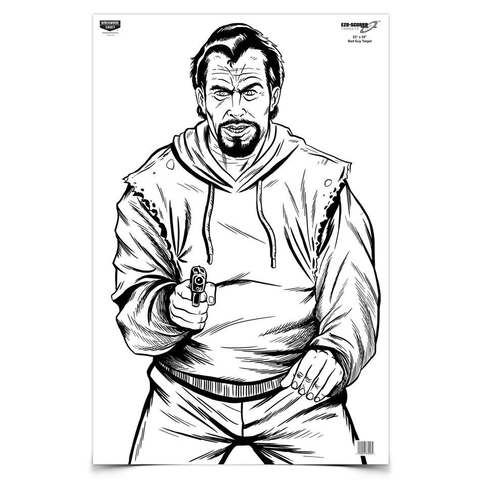 Birchwood Casey Eze-Scorer BC Bad Guy Paper Target - 23"x35" 5/ct