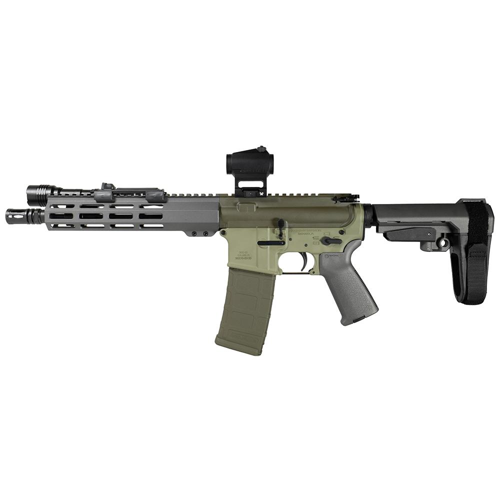 Shark Coast Bugbear AR Pistol Bundle 5.56mm 30rd Magazine 10.5'' Threaded Barrel Vortex Crossfire Red Dot Streamlight ProTac SBA3 Brace