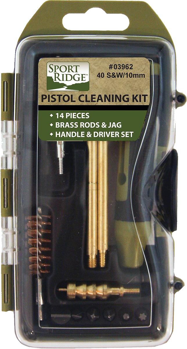 Military Products TacShield Sport Ridge 14pc Pistol Cleaning Kit - 40 Cal/10mm Black