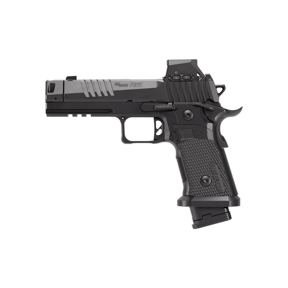 Sig Sauer P211-GTO Blackout Handgun 9mm Luger 21(2)&23(1)rd Magazines 4.4" Compensated Barrel with RomeoX SAO