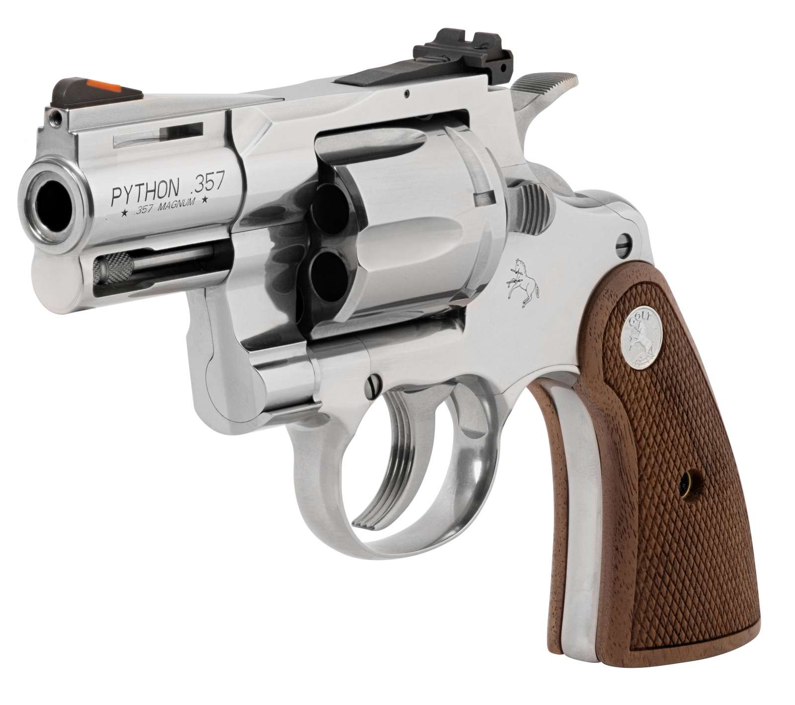 Colt Python Handgun .357 6rd Capacity 2.5" Barrel Stainless Steel with Wood Grips CA Compliant