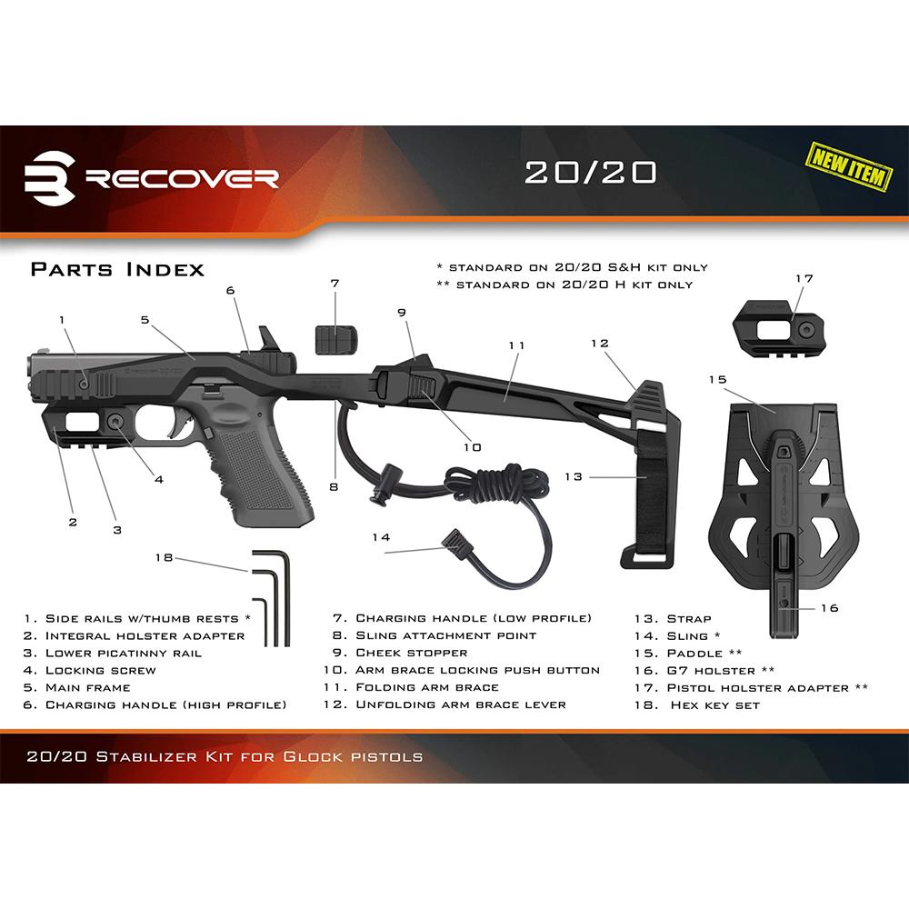 Recover Tactical 20/20N Stabilizer Kit with Brace Tan