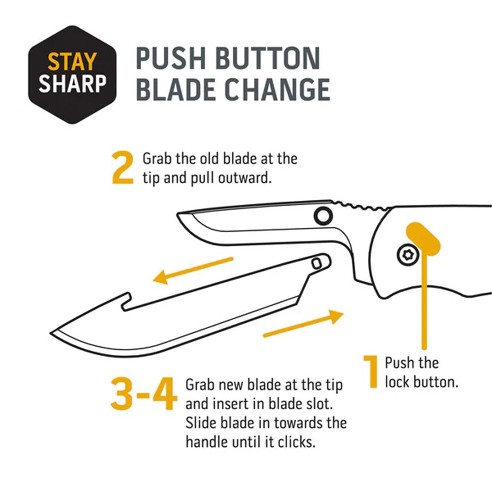Outdoor Edge 3.0" Utility Blade Pack Half Serration 6/ct