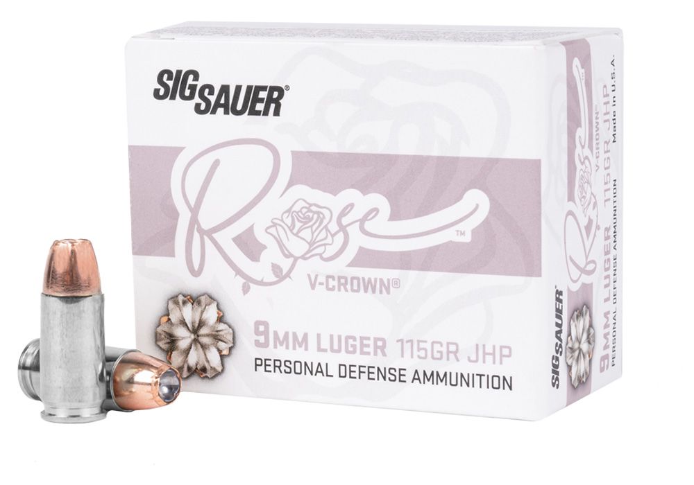 Sig Sauer ROSE Handgun Ammunition 9mm Luger 115gr JHP 1050 fps 20/ct