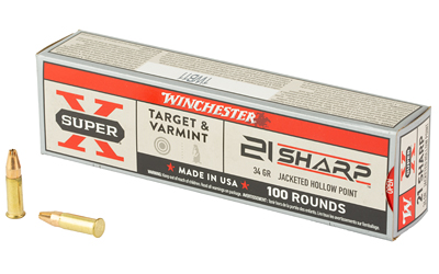 Winchester Game & Target Rimfire Ammunition 21 Sharp 34gr JHP 1500fps 100/ct