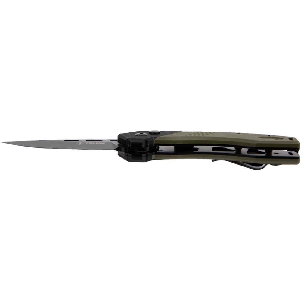 Rock Ridge Outdoors Telum Scorch Tactical Automatic Folding Knife 3-1/2" Drop Point Blade OD Green