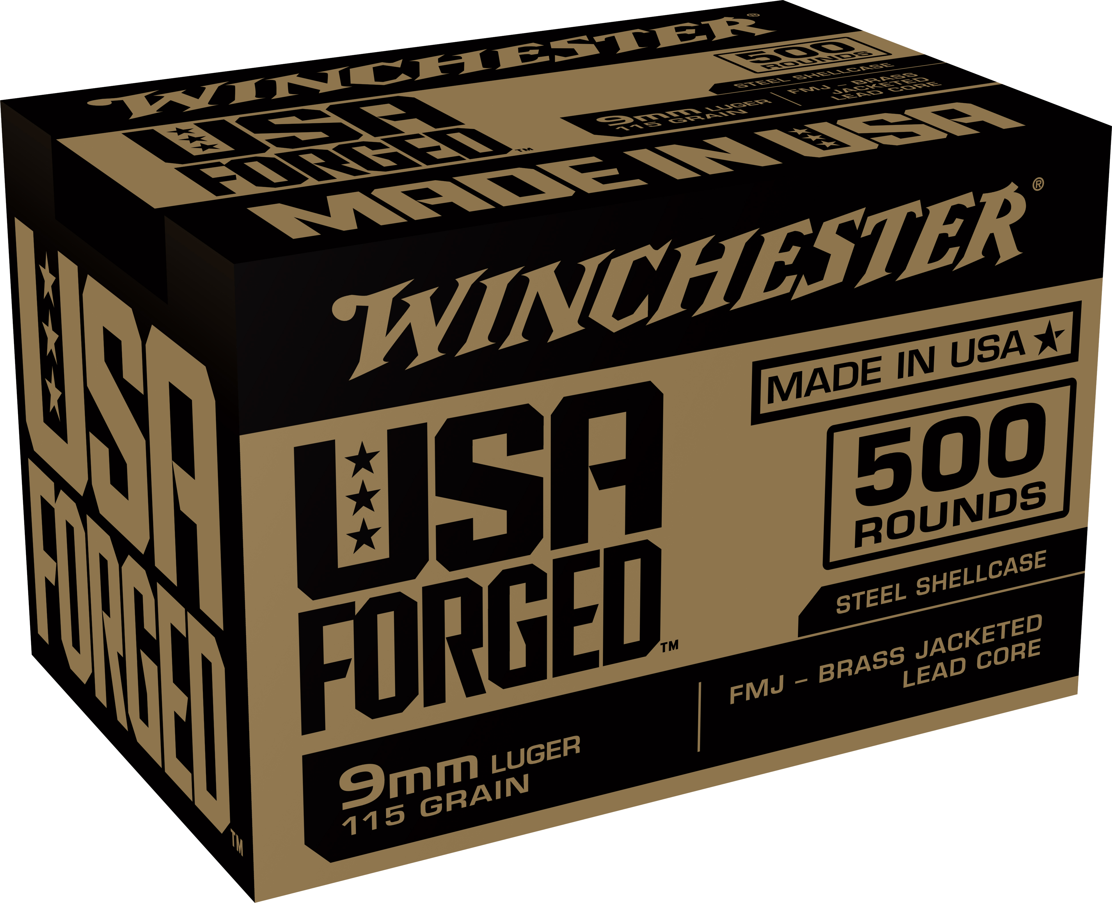 Winchester WIN 9MM 115GR FMJ STEEL 500RD 2BX/CS