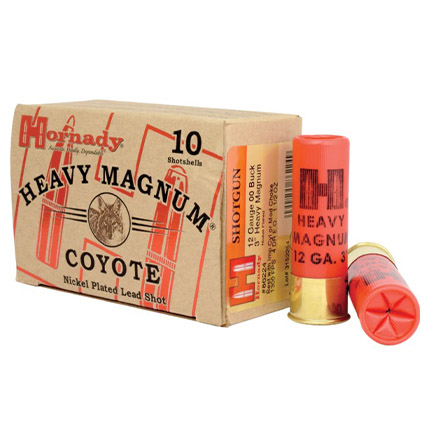 Hornady Heavy Mag Coyote Shotshells 12 ga 3" 1-1/2 oz #00 1300 fps 10/ct