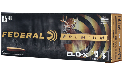 Federal Premium ELD-X Rifle Ammunition 6.5 PRC 143gr PT 2900 fps 20/ct