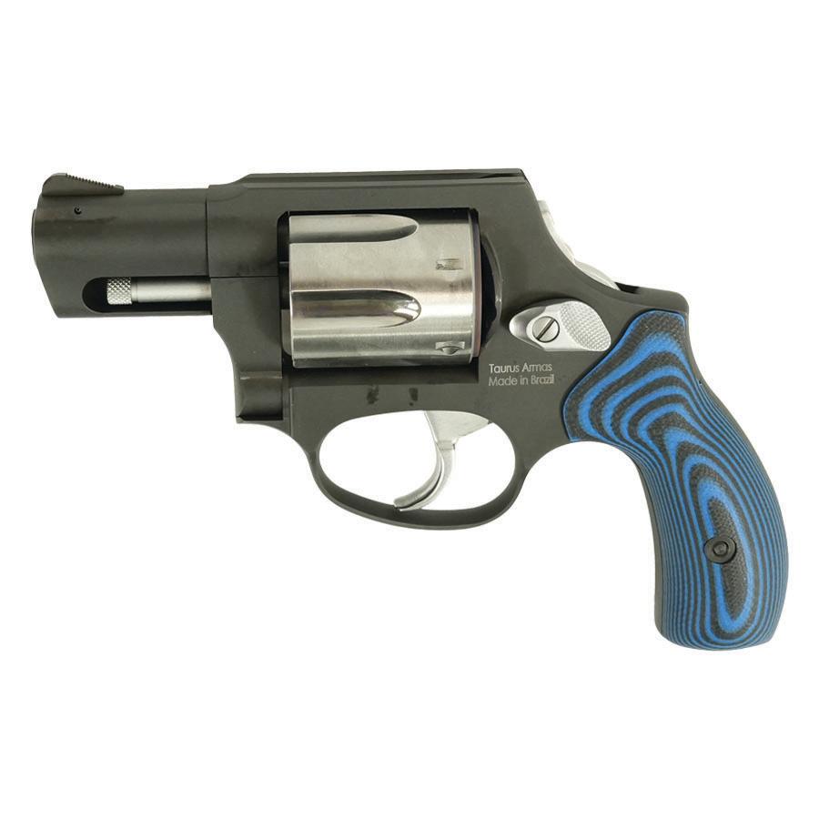 Taurus 856 Handgun .38 Spl 6rd Capacity 2" Barrel Matte Black Frame Stainless Cylinder VZ Blue Grip