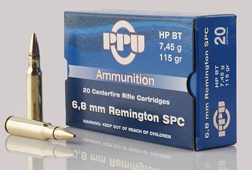 TRZ Trading Inc. PPU Standard Rifle Ammunition 6.8mm SPC 115 gr HPBT 2624 fps 20/ct