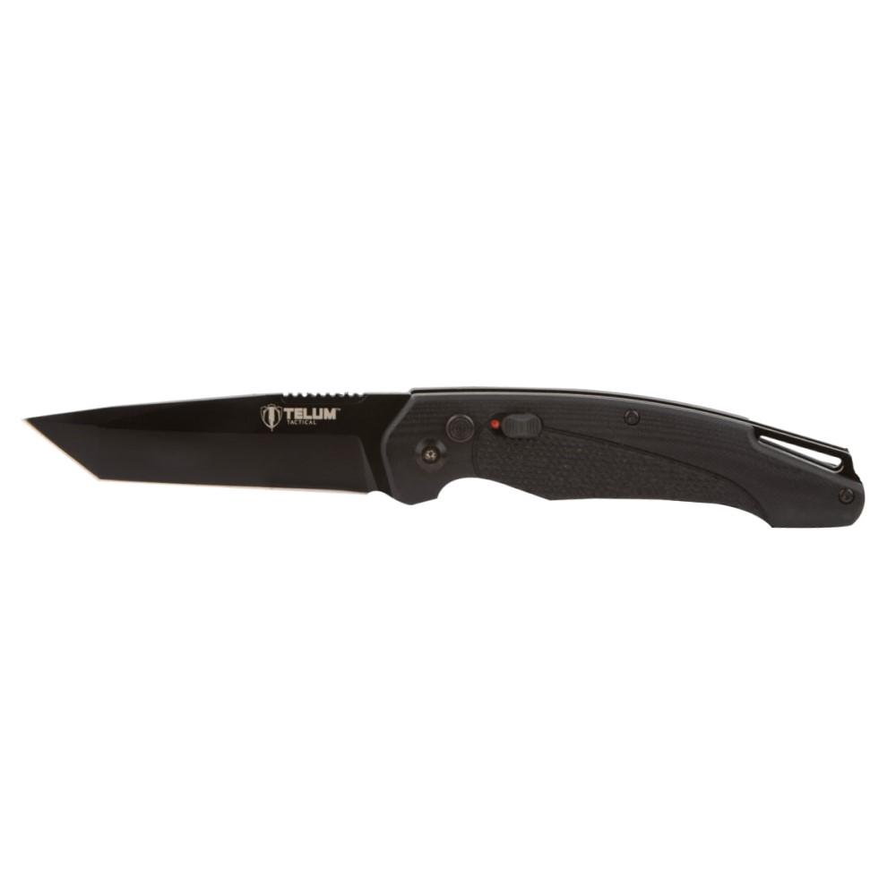 Rock Ridge Outdoors Telum Titan Tactical Automatic Folding Knife 4" Tanto Blade Black