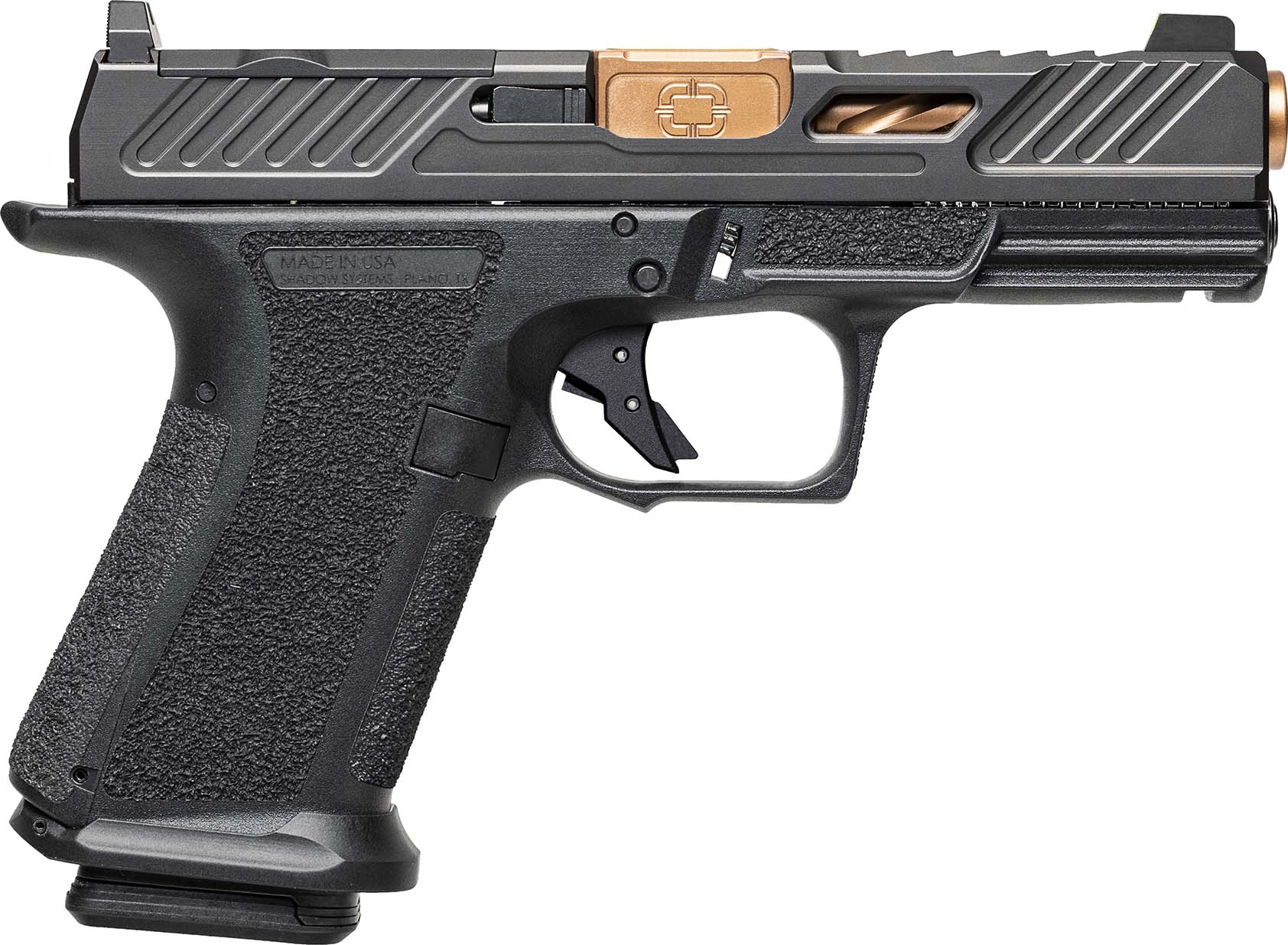 Shadow Systems MR920 Elite Slide Optic Handgun 9mm Luger 10rd Magazines (2) 4" Bronze Barrel Black