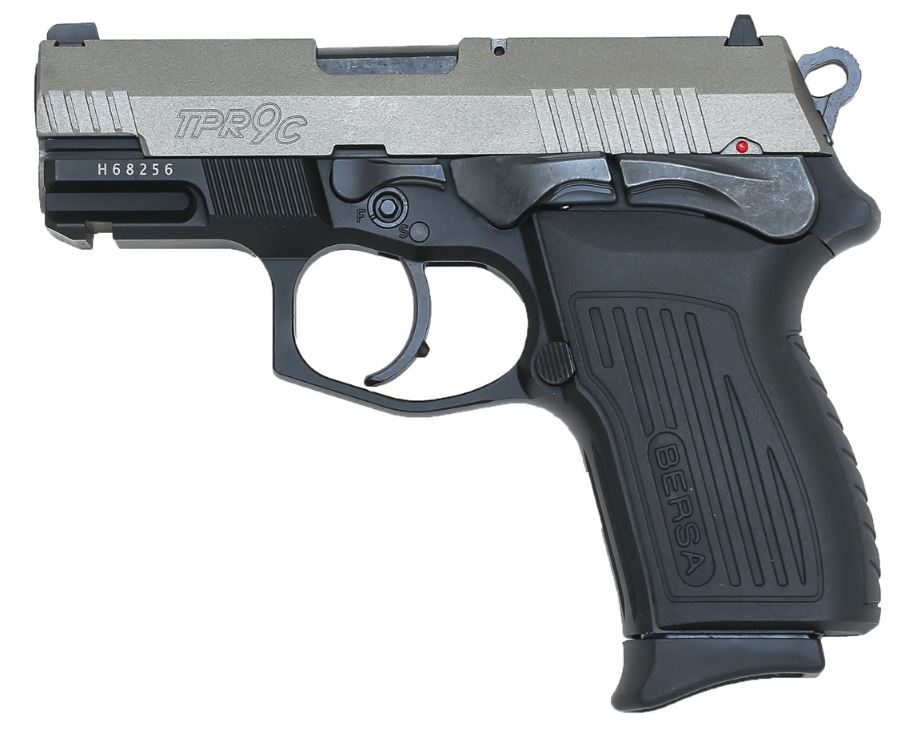 Bersa TPR9C Handgun 9mm Luger 13/rd Magazine 3.25" Barrel Silver with Black Grip