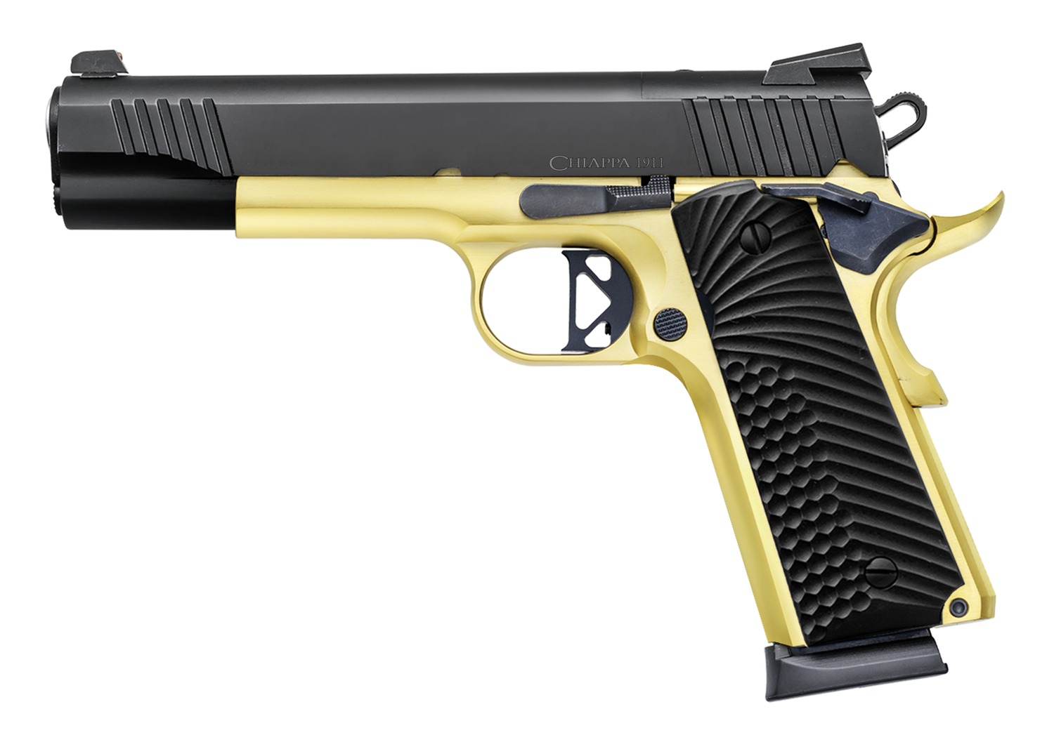 Chiappa 1911 Superior Handgun .45 ACP 8rd Magazines (2) 5" Barrel Black and Gold