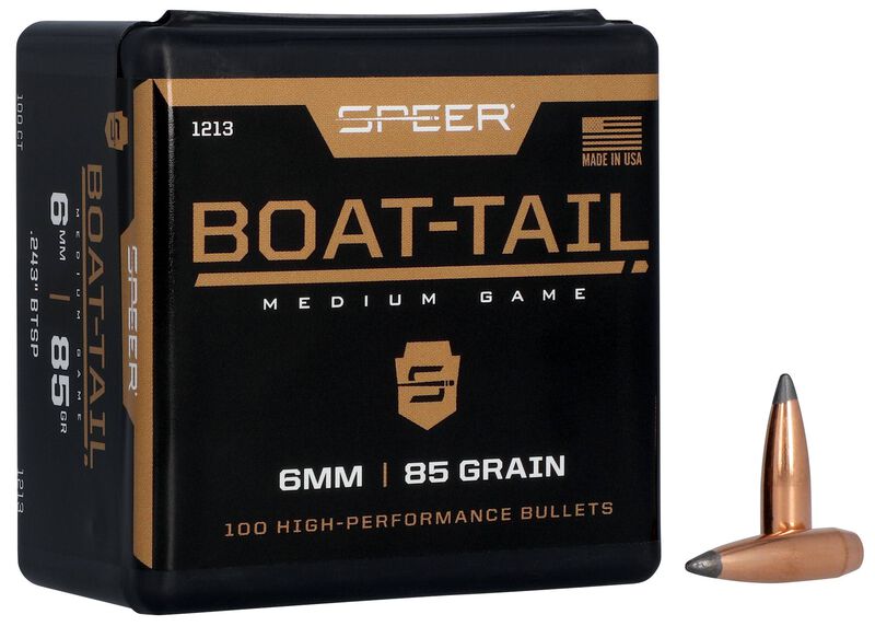 Speer Boat Tail Rifle Bullets 6mm .243" 85 gr SBT 100/ct