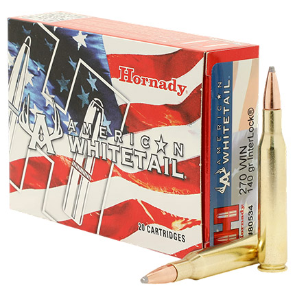Hornady American Whitetail Rifle Ammunition .270 Win 140 gr SP 2940 fps 20/ct
