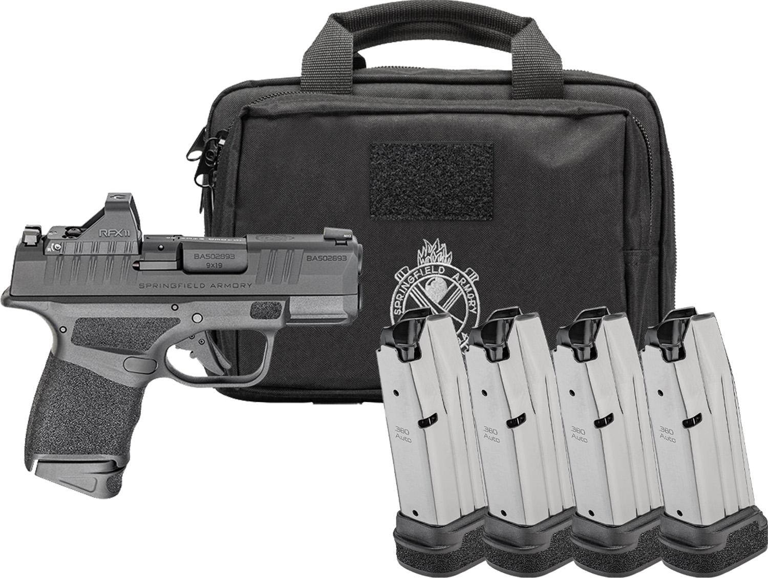 Springfield Gear Pac Hellcat Micro-Compact OSP Handgun .380 Auto 11(1)&13(3)rd Magazine 3" Barrel Green Dot & Bag