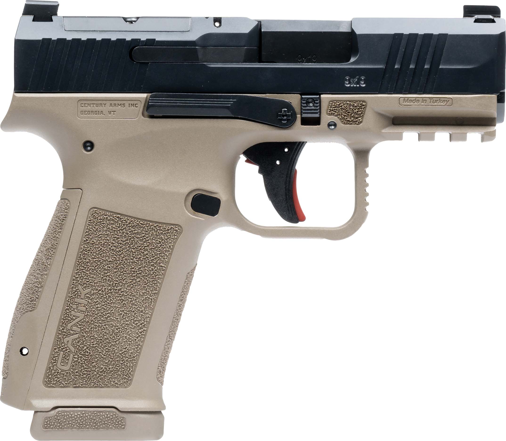 Canik Mete MC9L Handgun 9mm Luger 17rd Magazines(2) 3.18" Barrel Optic Ready Black Slide FDE Frame
