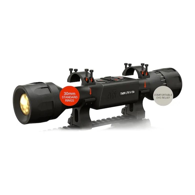 ATN Thor LTV Thermal Rifle Scope 1.5-4.5x 256x192 12 Micron w/ Video Record