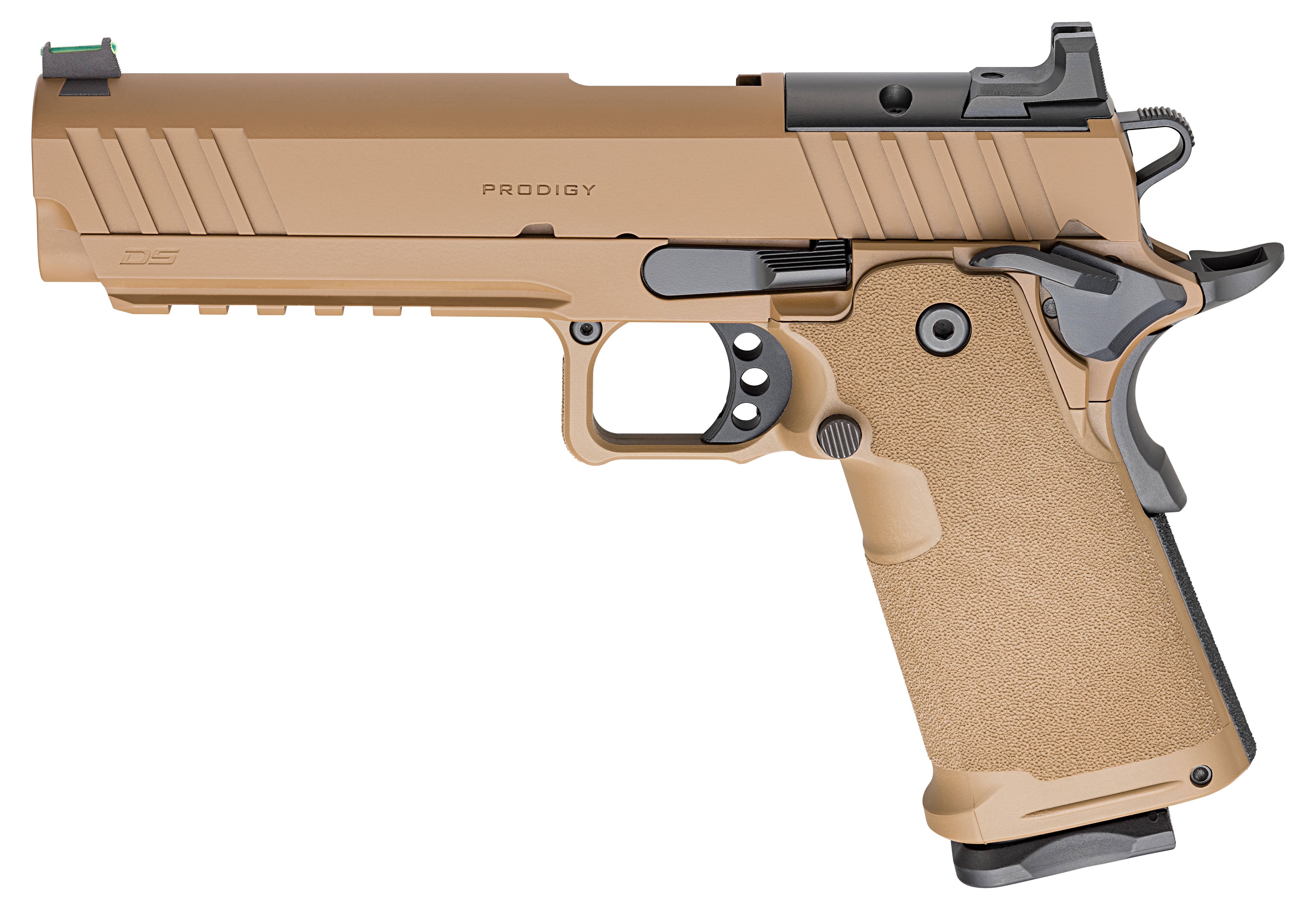 Springfield 1911 DS Prodigy AOS Handgun 9mm Luger 10rd Magazines(2) 5'' Barrel Coyote Brown