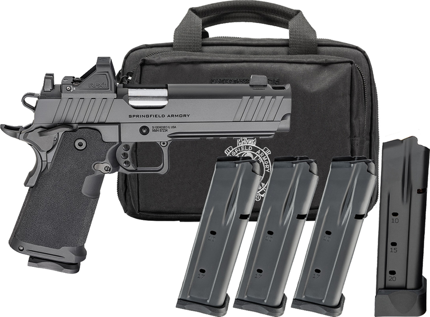Springfield Gear Pac DS Prodigy AOS Handgun 9mm Luger 17(3)&20(1)rd Magazines 5" Barrel Green Dot & Bag