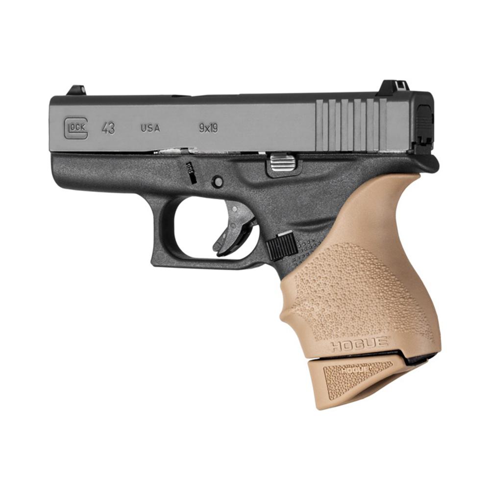Hogue Overmolded Rubber Grip Extension Base Pad for Glock 43 6/rd Magazines FDE