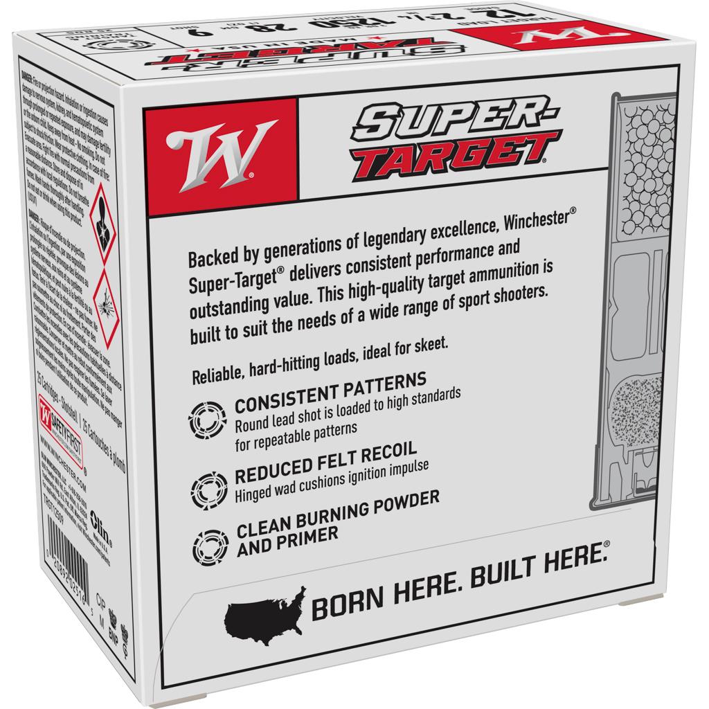 Winchester Super-Target Shotshells 12 ga 2-3/4" 1 oz 1250 fps #9 25/ct