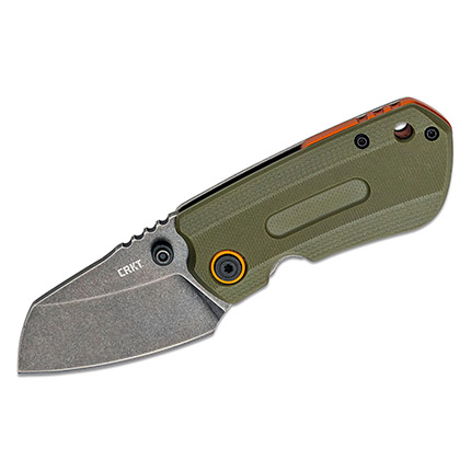 CRKT Overland Compact Folding Knife 2-1/4" Sheepsfoot Blade Black