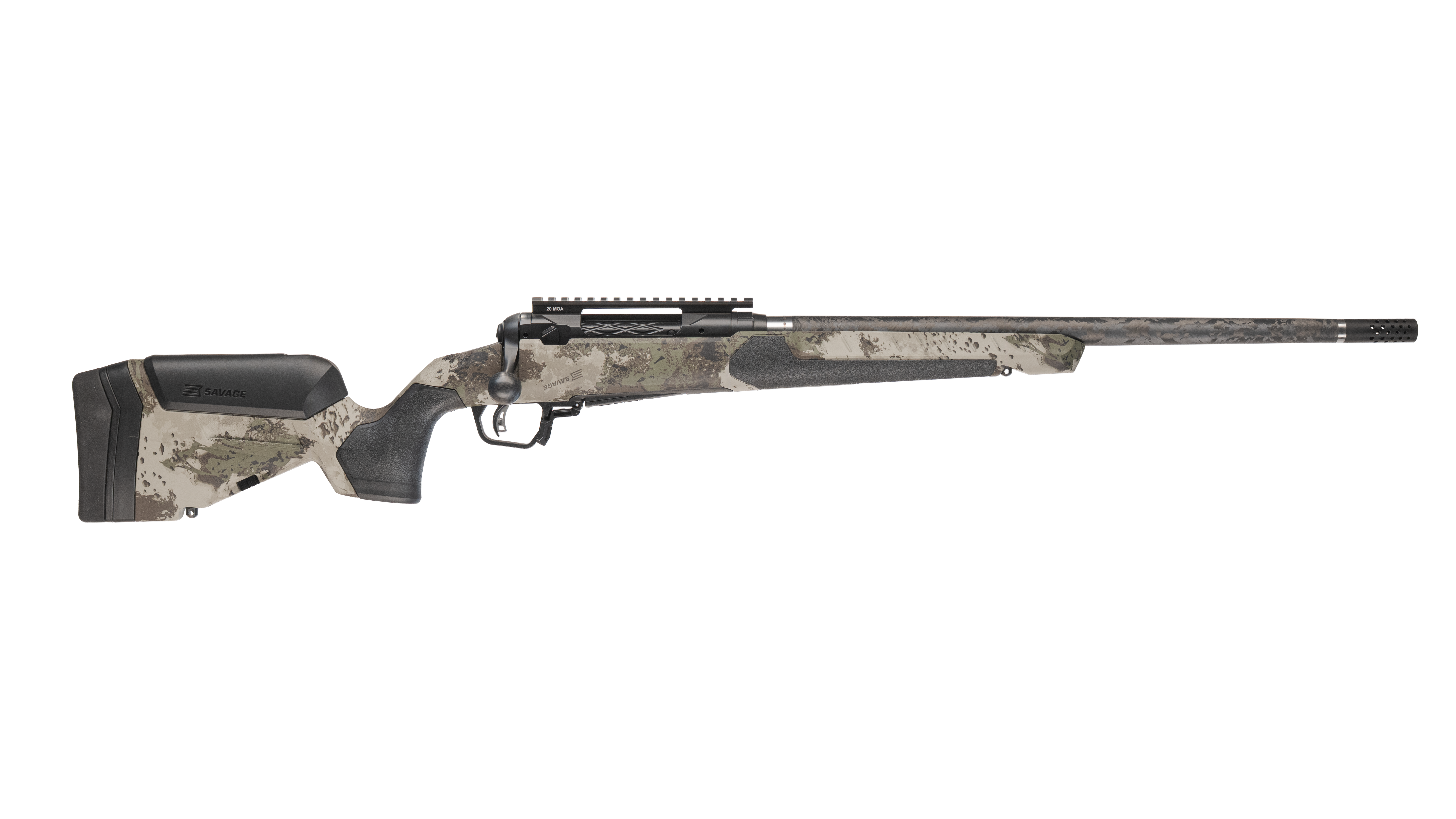 Savage 110 Ultralite Pro Woodland Rifle 6.5 Creedmoor Win 3rd Capacity 20" Threaded Barrel Savage Woodland Stock