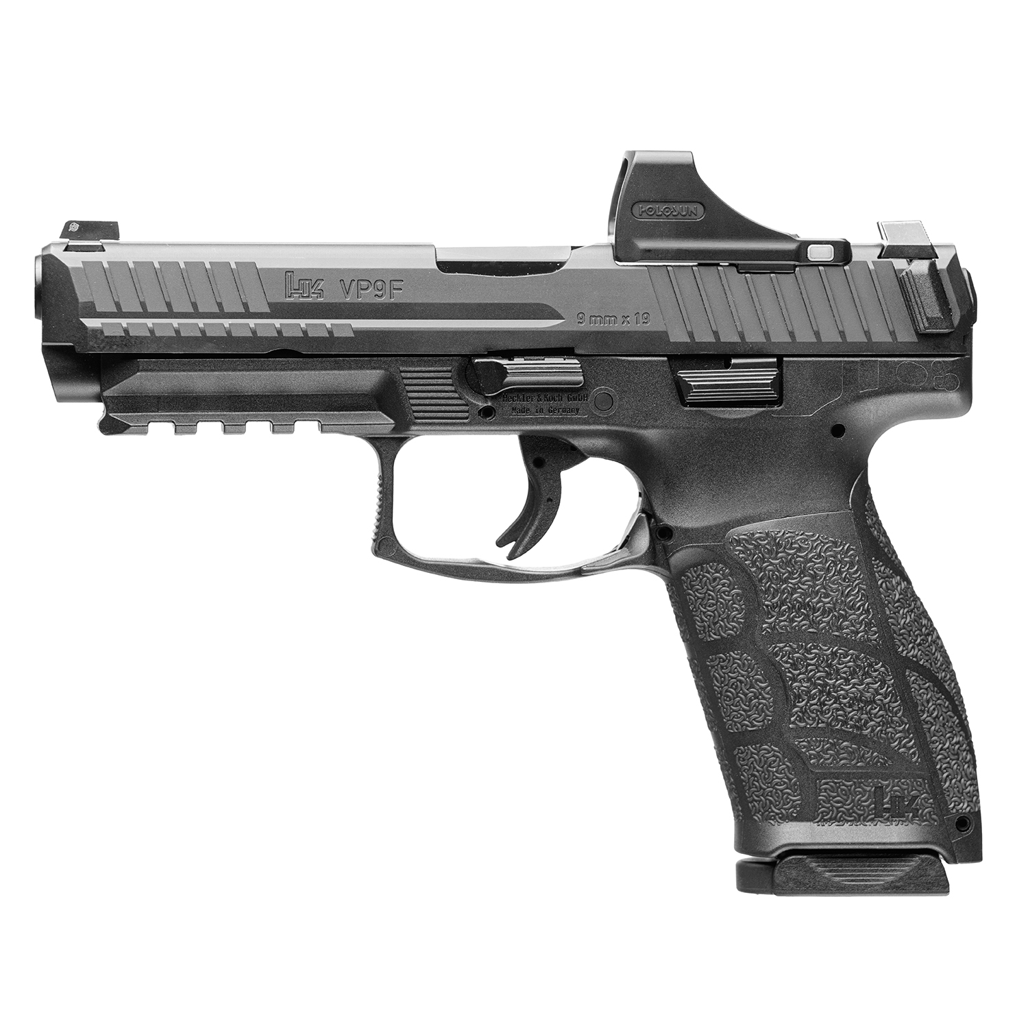 Heckler & Koch Inc. H&K VP9A1 F HOLOSUN SCS Handgun 9mm Luger 17rd (1) & 20rd (1) Magazines 4.53" Barrel Black Optic Ready