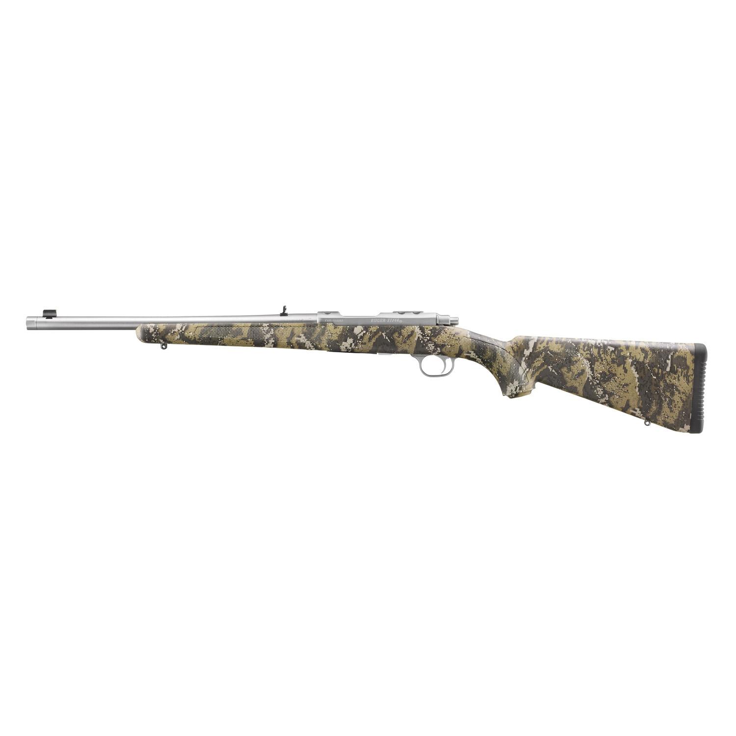 Sturm Ruger & Co Ruger 77/44 Rifle .44 Rem 4rd Capacity 16.6" Threaded Barrel Mag Alloy Blued Steel w/Desolve Bare Reduced Camo Pattern Stock